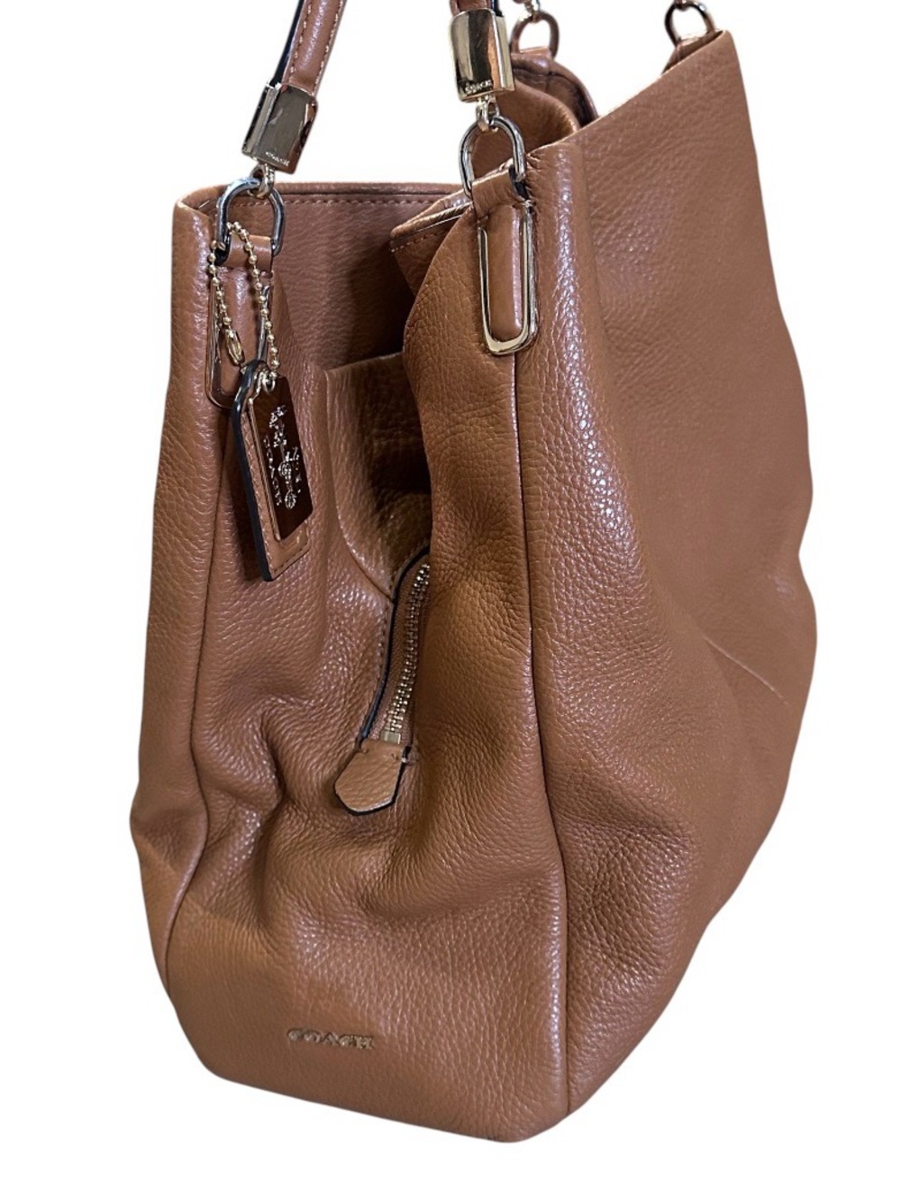 Coach Madison Phoebe Shoulder Bag in Saddle Pebbled Leather - Picture 8 of 10